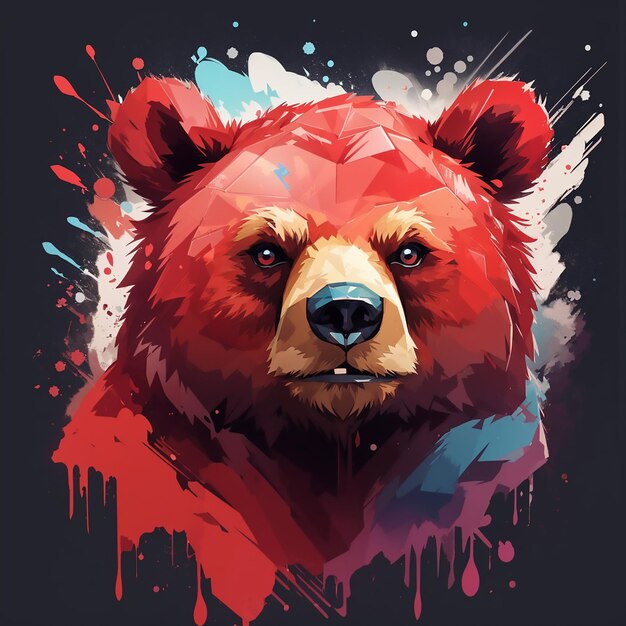 Vetor design de camiseta do urso malvado