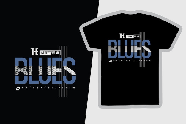 Design de camiseta e vestuário de blues