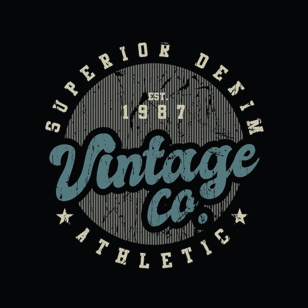 Vetor design de camiseta e vestuário jeans vintage