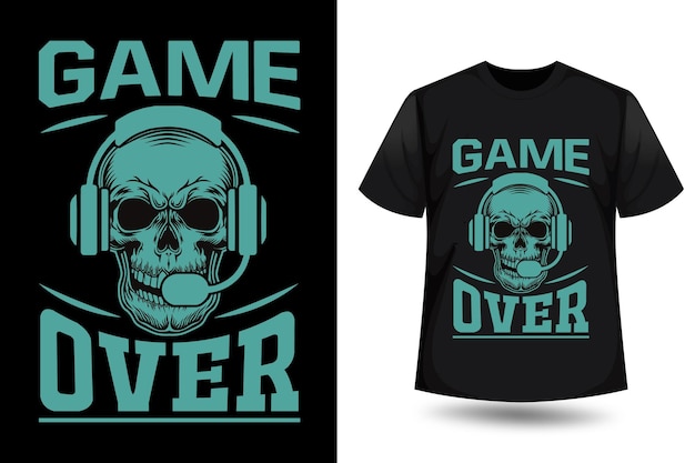 Design de camiseta engra?ada para jogos com design de camiseta com caveira para jogos