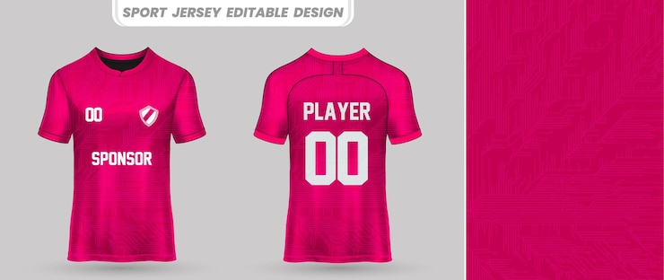 Vetor design de camiseta esportiva com vista frontal e traseira para impressão