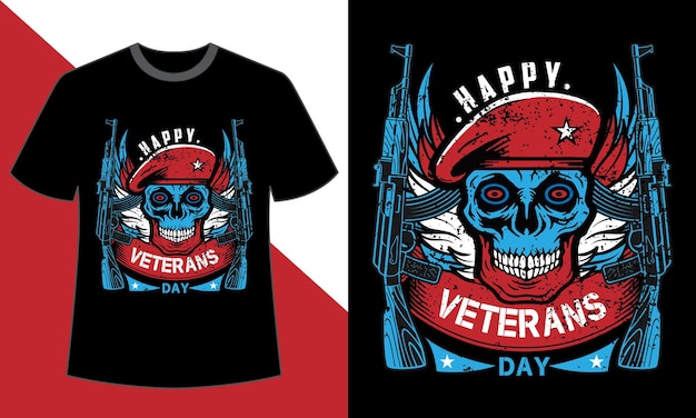 Vetor design de camiseta feliz dia dos veteranos