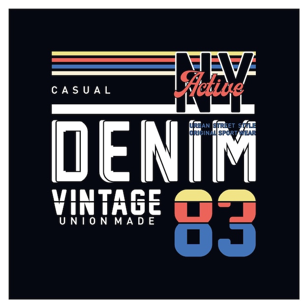 Design de camiseta gráfica de jeans vintage de nova york