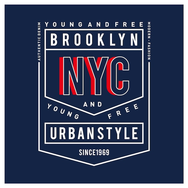 Design de camiseta gráfica de tipografia de estilo urbano de nova york