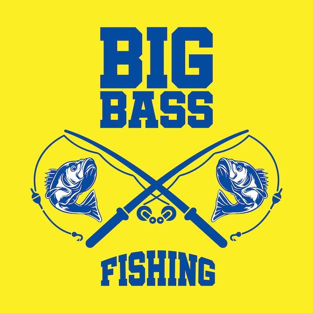 Vetor design de camiseta grátis big bass fishing