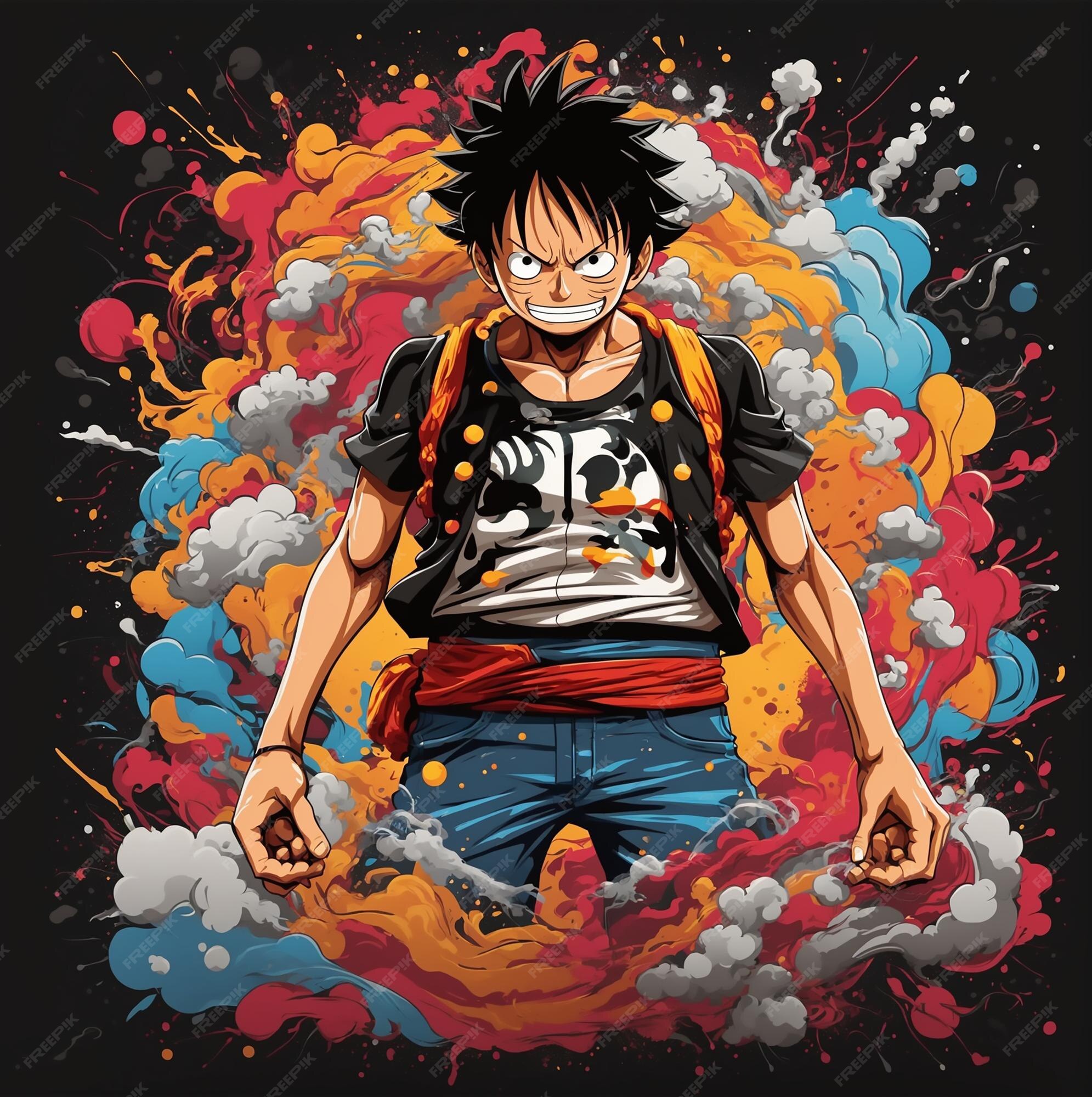 Desenho de Monkey D. Luffy pintado e colorido por Usuário não