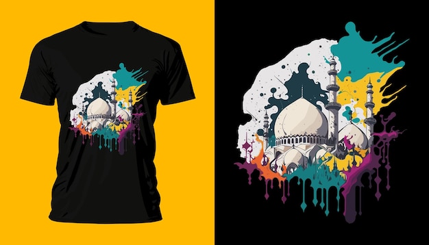 Design de camiseta mesquita islâmica halal