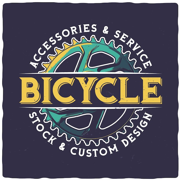 Design de camiseta ou cartaz com peças de bicicleta