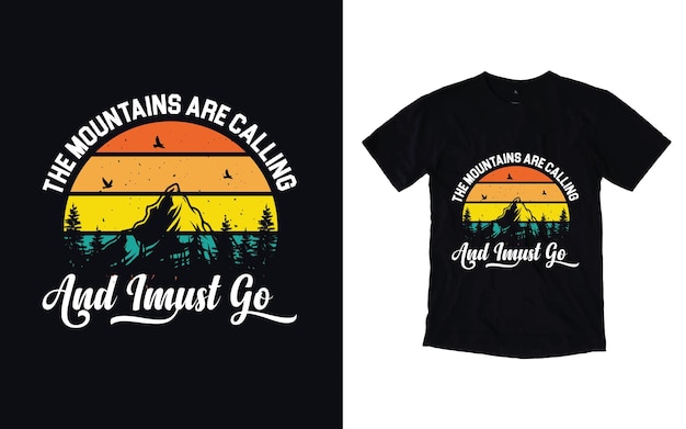 Design de camiseta para caminhadas vintage mountain lettering camisetas de aventura elemento gráfico vetorial tipografia de alpinista