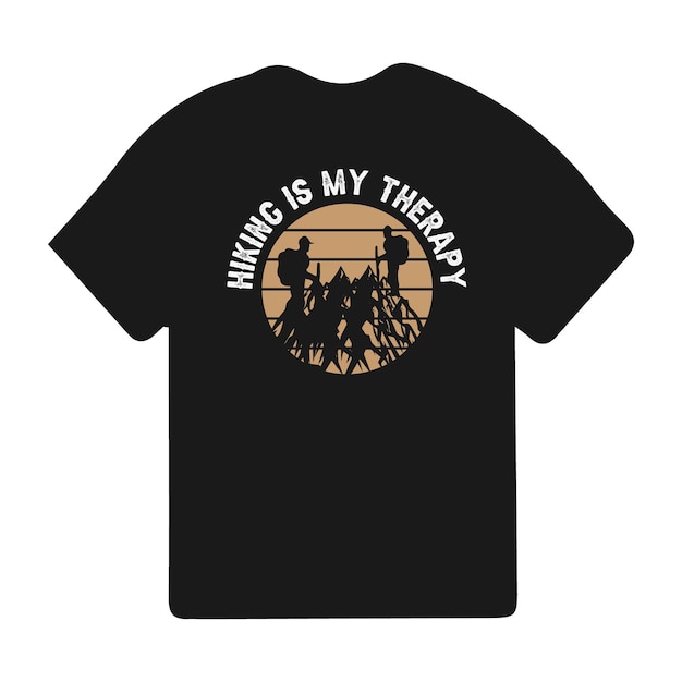 Vetor design de camiseta para caminhadas wild mountain hiker e ilustração vetorial de silhuetas de aventura