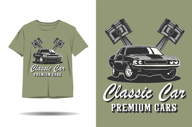 Design de camiseta para carros clássicos de carros premium