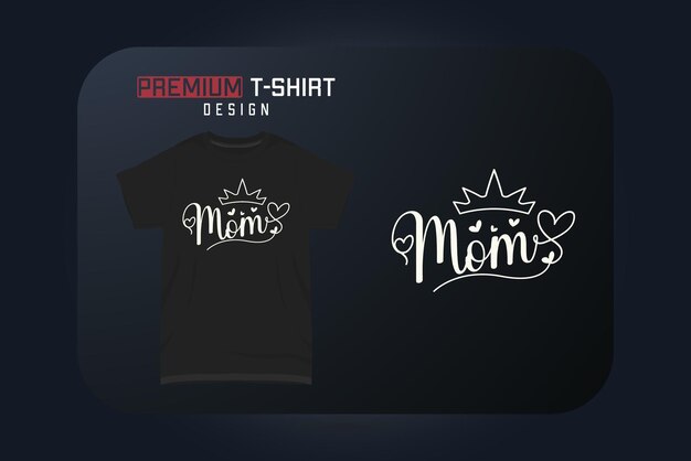 Vetor design de camiseta para dia das mães mãe com corações