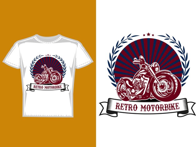 Vetor design de camiseta para motocicleta