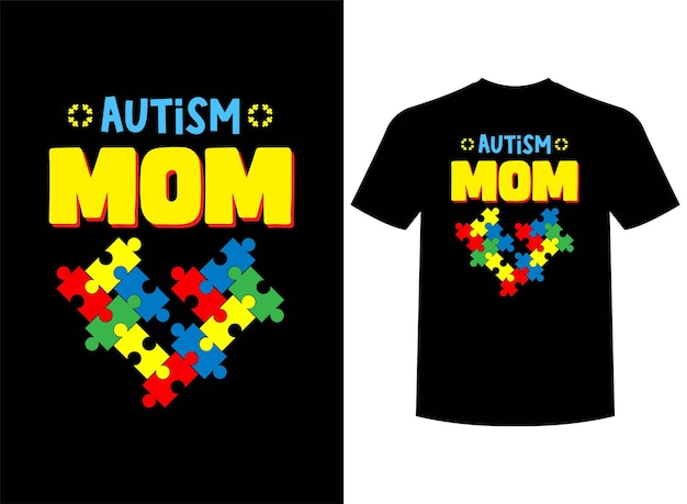Vetor design de camiseta pronta para impressão de mãe de autismo