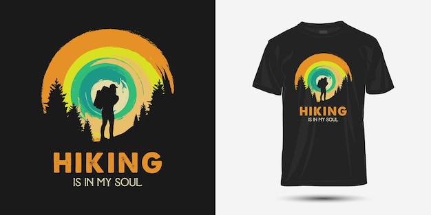 Design de camiseta retrô de aventura ou caminhada, ilustração vetorial personalizada para pôsteres