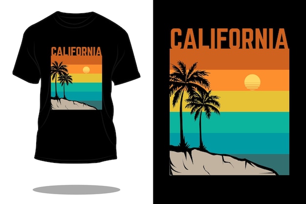 Design de camiseta retrô de praia da califórnia