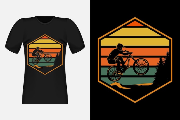 Design de camiseta retrô vintage para mountain bike