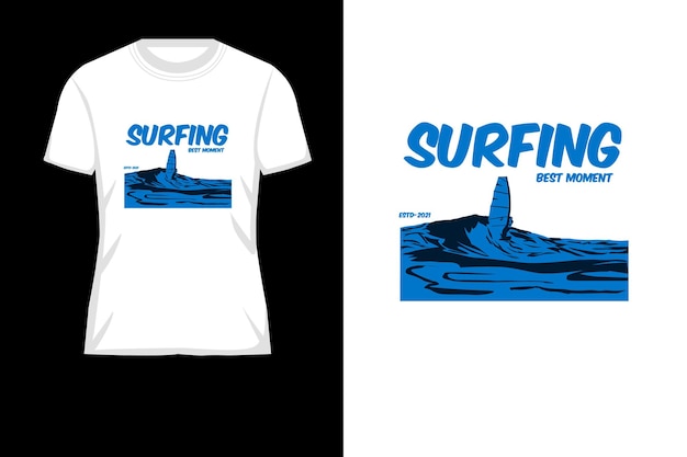 Design de camiseta silhueta do melhor momento de surfe