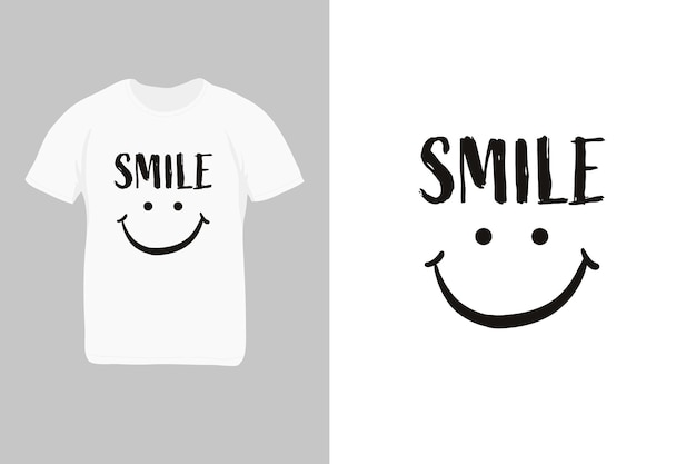 Design de camiseta sorridente citação inspiradora sobre feliz frase de caligrafia moderna letras para impressão e pôsteres