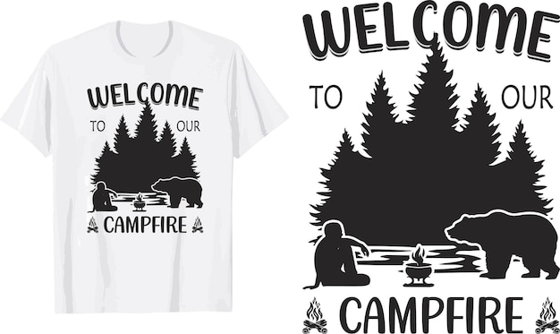 Vetor design de camiseta svg de acampamento