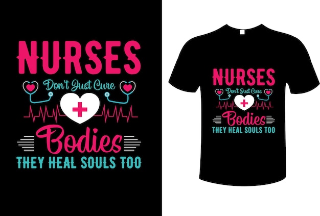 Vetor design de camiseta tipografia de enfermeira