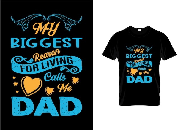 Design de camiseta tipografia dia dos pais