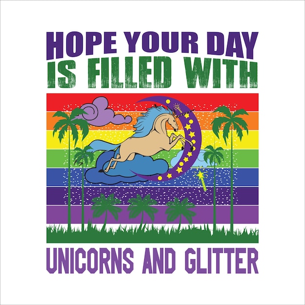 Design de camiseta unicoron para tipografia