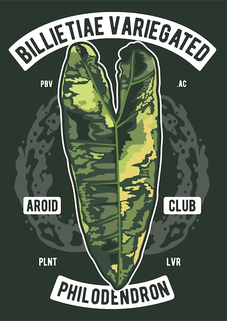Design de camiseta variada Philodendron Billietiae