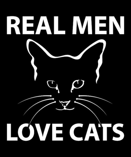 Design de camiseta vetorial de amor verdadeiro para gatos
