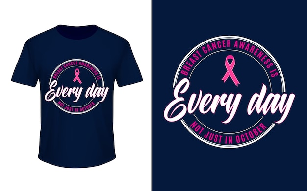 Vetor design de camiseta vetorial de câncer de mama para o dia do câncer de mama