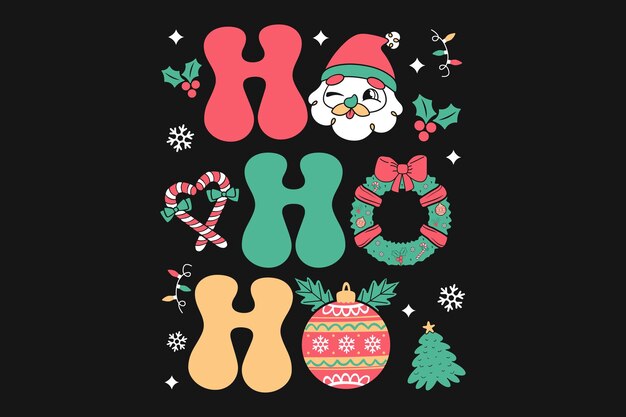 Design de camiseta vetorial de natal