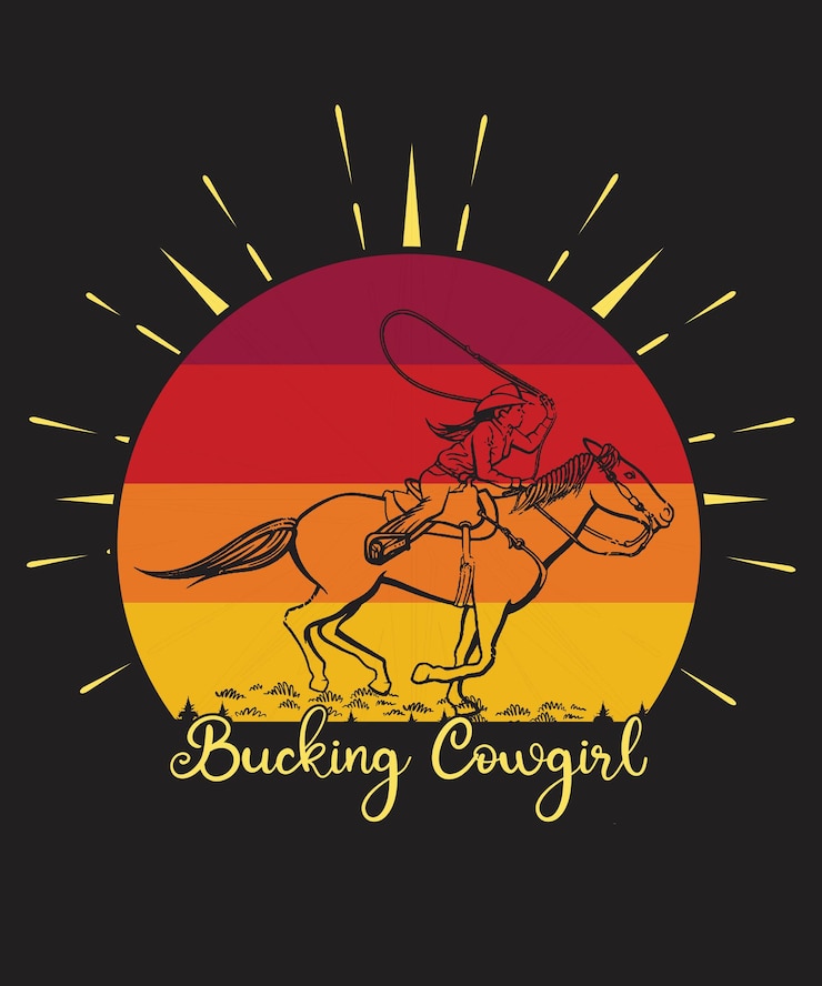 Vetor design de camiseta vintage bucking
