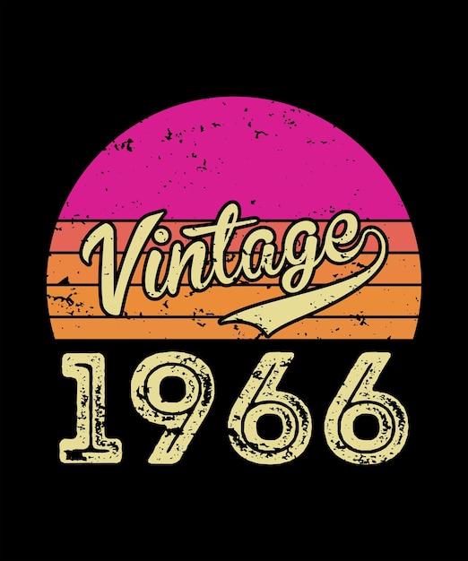 Vetor design de camiseta vintage de 1966