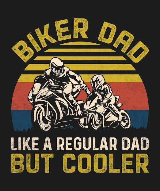 Design de camiseta vintage pai motociclista motociclista vector