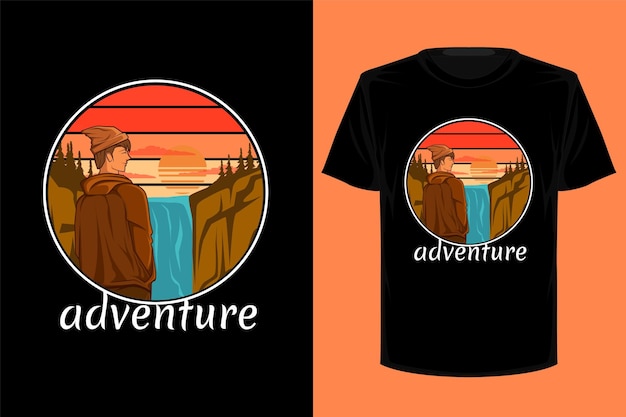 Design de camiseta vintage retrô de aventura