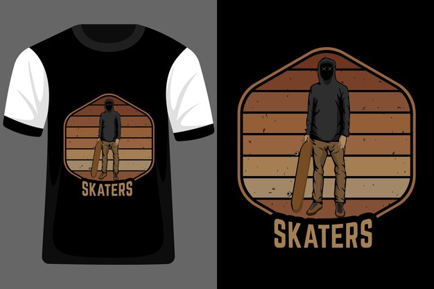 Design de camiseta vintage retro estilo skatistas marrom