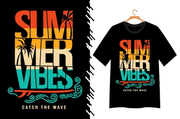 Design de camisetas com vibrações de verão