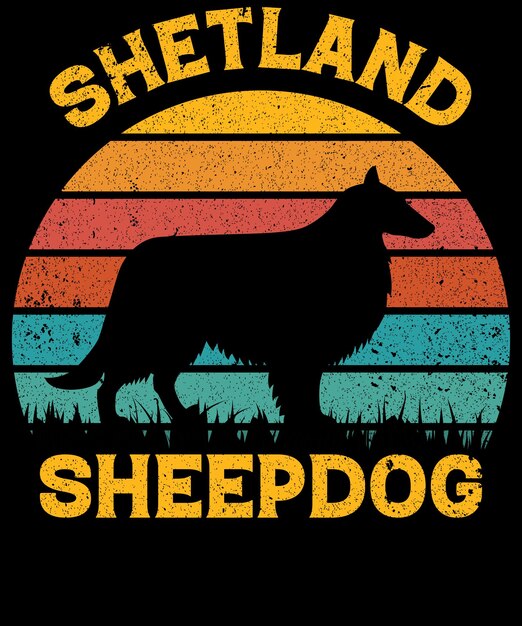 Design de camisetas de amantes de cão pastor de shetland