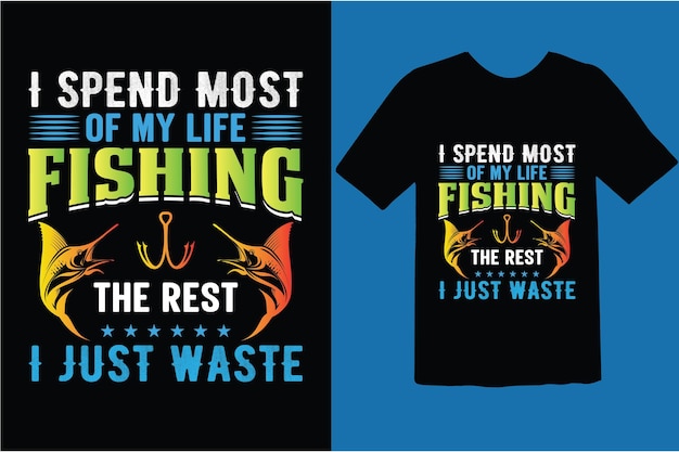 Vetor design de camisetas de pesca