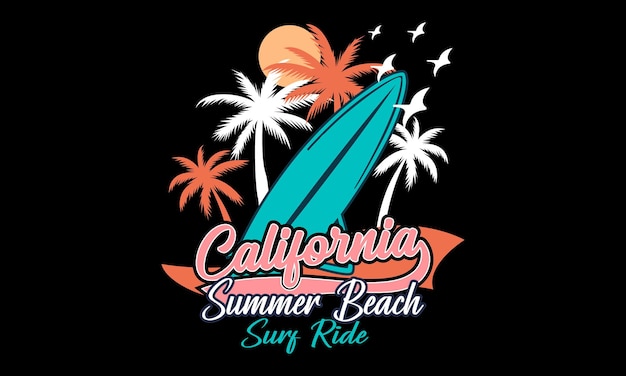 Design de camisetas de praia de verão da califórnia.