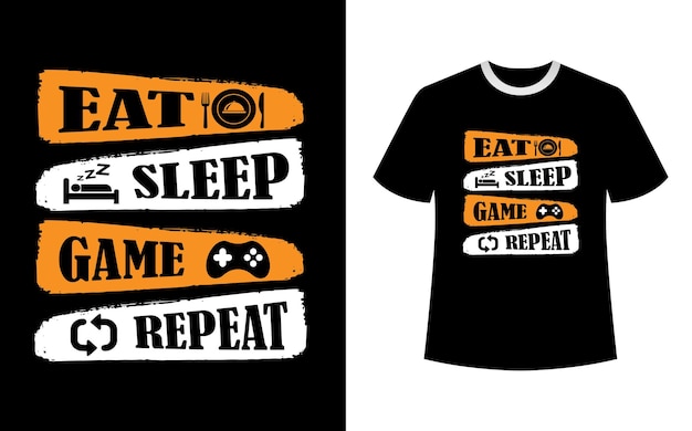 Vetor design de camisetas de repetição de jogo para dormir