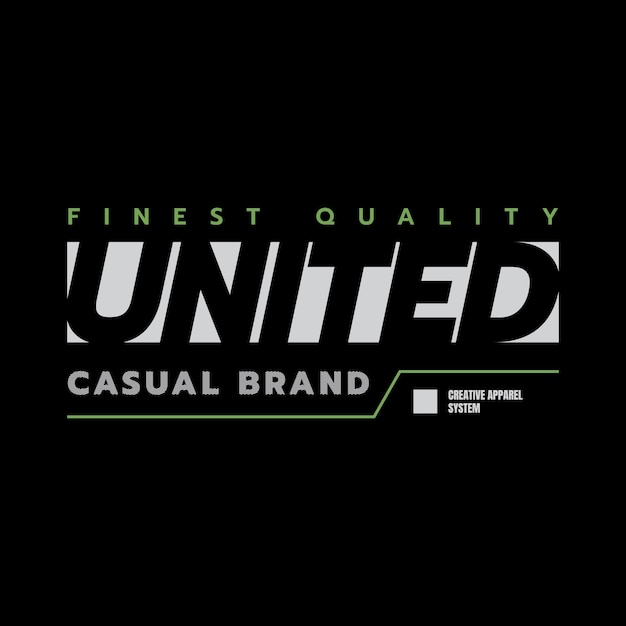 Design de camisetas e roupas casuais da united