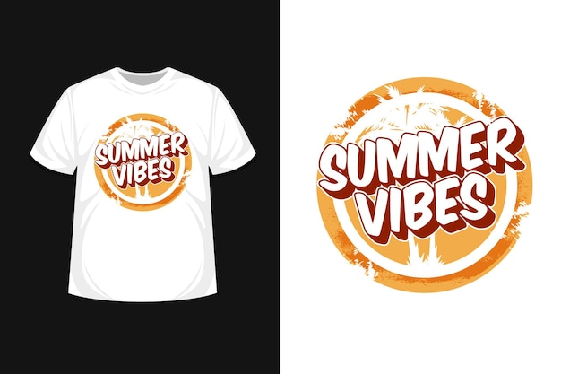 Vetor design de camisetas tipográficas vibrações de verão