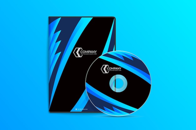 Vetor design de capa de dvd azul simples e profissional corporativo