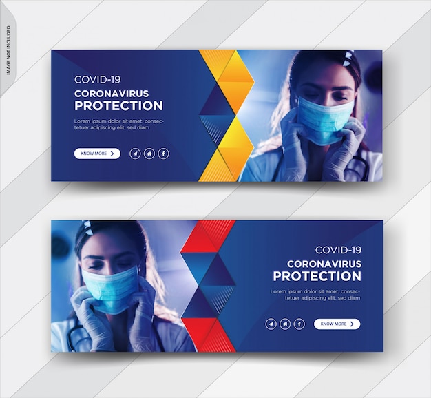 Design de capa de Facebook para aviso de coronavírus