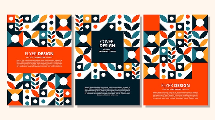 Vetor design de capa de formas geométricas planas abstratas