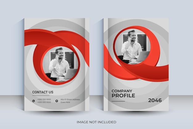 Vetor design de capa de livro a4 corporativa vermelha e relatório anual e modelo de revista