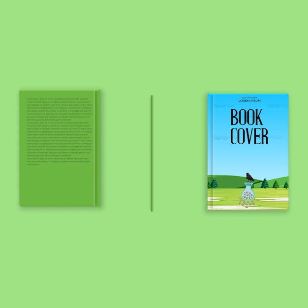 Vetor design de capa de livro com fundo verde claro