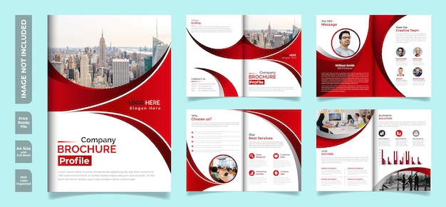 Vetor design de capa de livro de relatório anual de brochura de negócios de 8 páginas