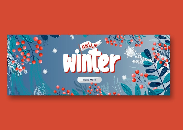 Vetor design de capa de mídia social de venda de moda de inverno e modelo de banner da web